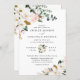 Invitación Boda floral Rubor de oro rosa y magnolia blanca (Anverso / Reverso)