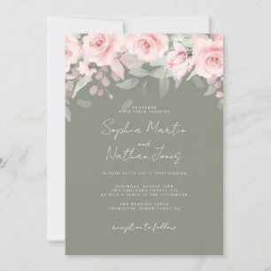 Invitación Boda floral Rubor Pink Sage