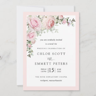 Invitación Boda floral rusa rosa de Rubor