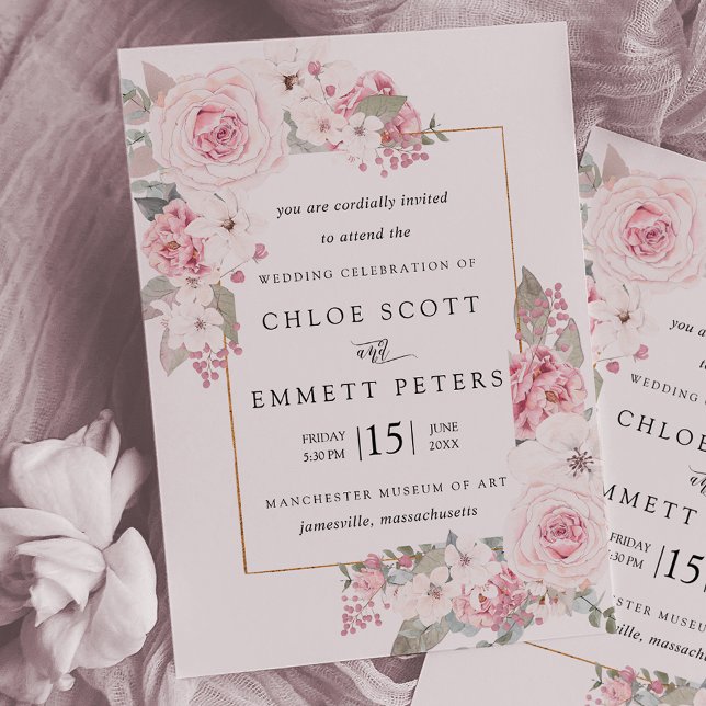 Invitación Boda floral rusa rosa de Rubor (Subido por el creador)