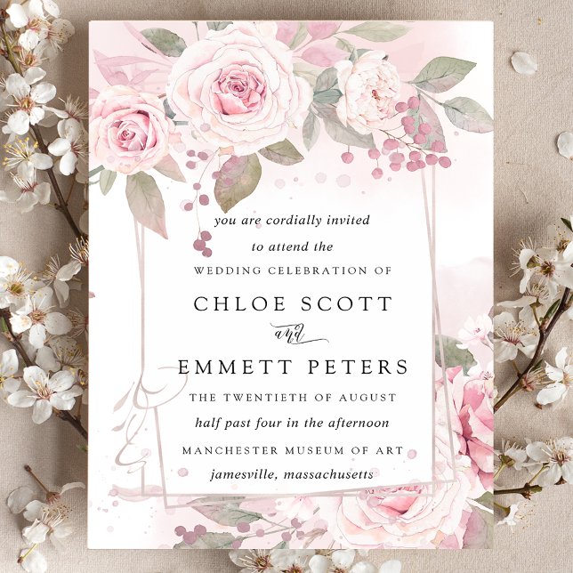 Invitación Boda floral rusa rosa de Rubor (Subido por el creador)