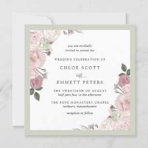 Invitación Boda floral rusa rosa de Rubor