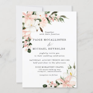 Invitación Boda floral rusa rosa y blanca de Rubor