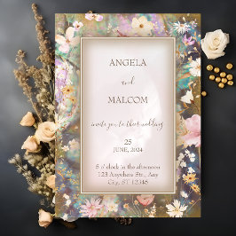 Invitación Boda floral ruso Boho Abalone