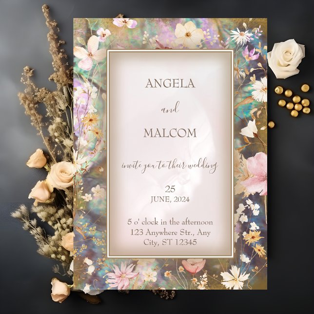 Invitación Boda floral ruso Boho Abalone (Subido por el creador)