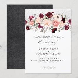 Invitación Boda floral ruso de Rubor en Borgoña
