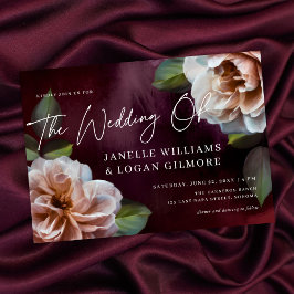 Invitación Boda floral ruso oscuro + amoroso