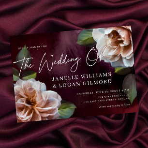 Invitación Boda floral ruso oscuro + amoroso