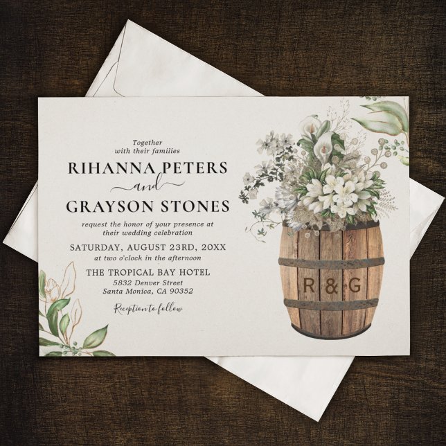 Invitación Boda floral Rusrel White Gold (Subido por el creador)