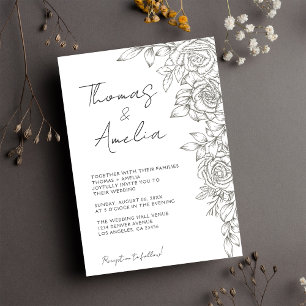Invitación Boda floral Rustic Marory Magnolia