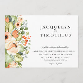 Invitación Boda floral Rustic Peach Garden