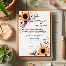 Invitación Boda Floral Rústica