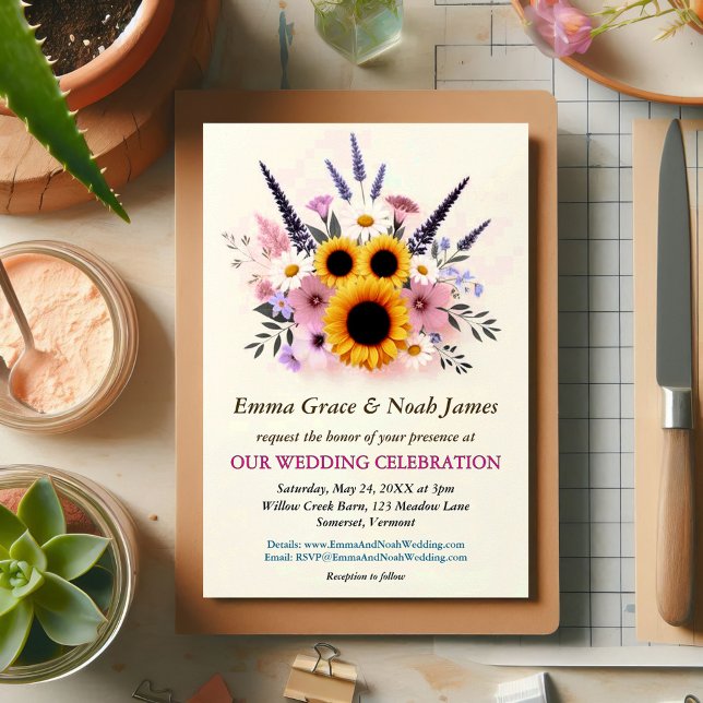 Invitación Boda Floral Rústica (Subido por el creador)