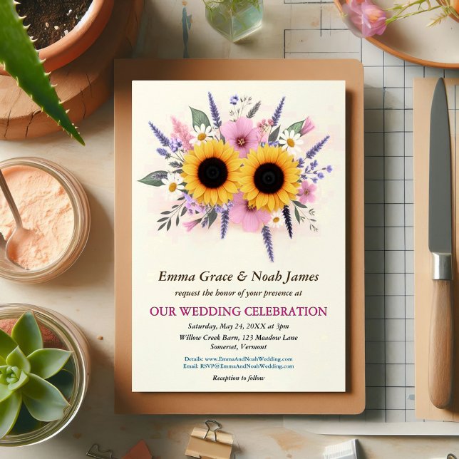 Invitación Boda Floral Rústica (Subido por el creador)