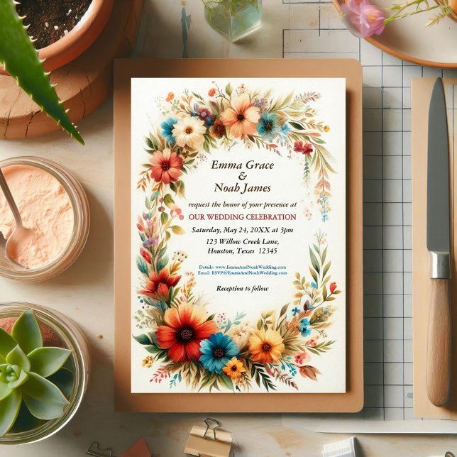 Invitación Boda Floral Rústica (Subido por el creador)