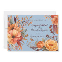 Boda Floral Rústica Acuarela de Otoño