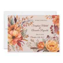 Boda Floral Rústica Acuarela de Otoño