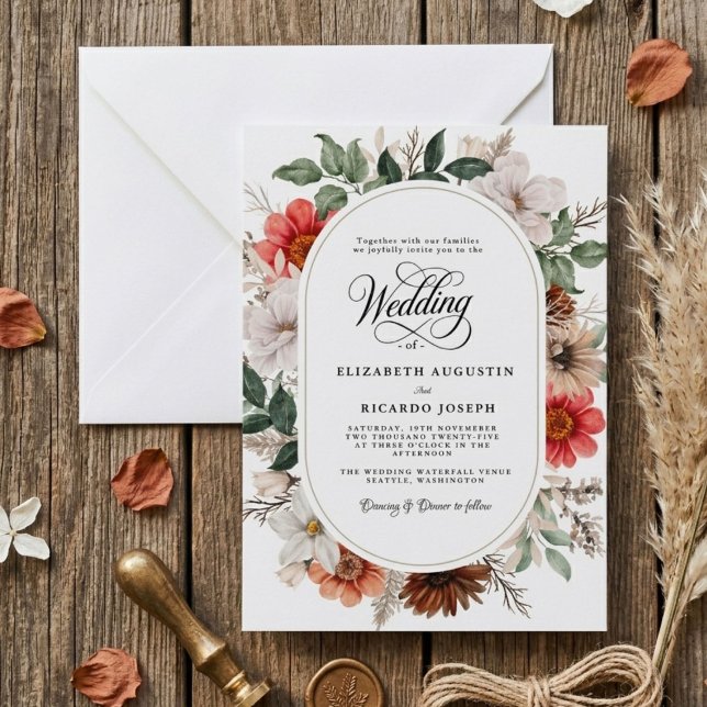 Invitación Boda Floral Rústica Boho (Subido por el creador)