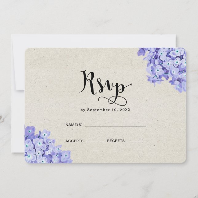 Invitación Boda Floral Rústica bonito Rsvp (Anverso)