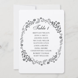 Invitación Boda floral rústica. Carta de asientos country kra