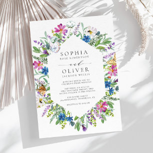 Invitación Boda floral rústica de flores silvestres