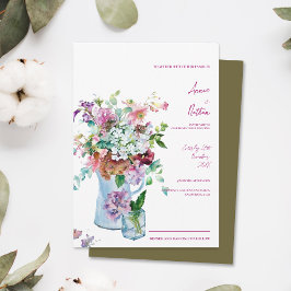 Invitación Boda floral rústica de flores silvestres