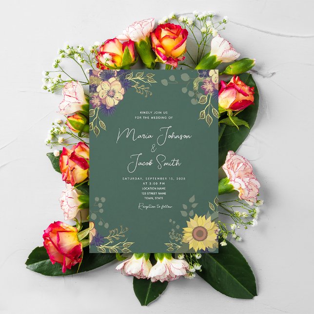 Invitación Boda floral rústica de girasol (Subido por el creador)