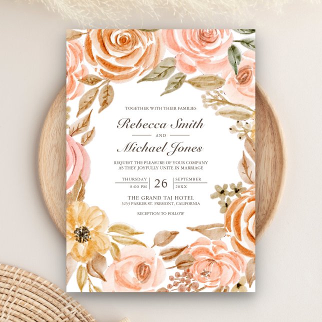 Invitación Boda Floral Rústica de Otoño Terroso (Subido por el creador)