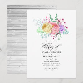Invitación Boda Floral Rústica de Primavera
