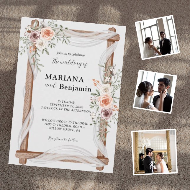 Invitación Boda Floral Rústica Elegante (Subido por el creador)