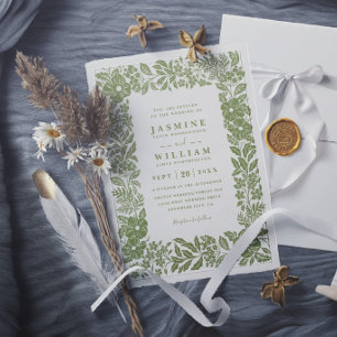 Invitación Boda Floral Rústica Elegante Chic Vintage Jardín