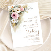 Boda floral rústica rosa y blanca