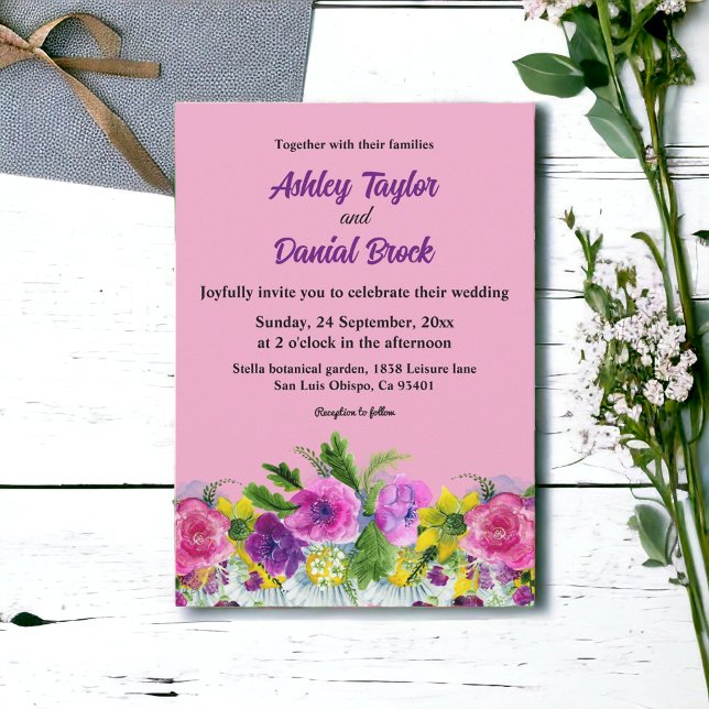 Invitación Boda floral rústico boho botánico de Rubor Bloom (Subido por el creador)