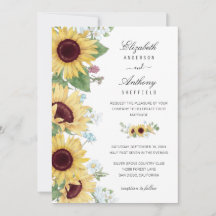 Boda floral rústico elegante de girasol