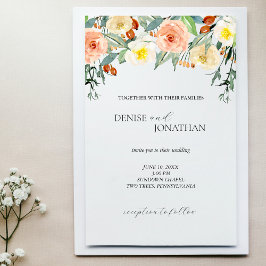 Invitación Boda floral rústico otoñal