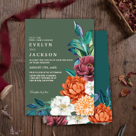 Invitación Boda floral Sage green Terracotta Fall Wedding