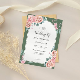Invitación Boda floral Sage Green Watercolor
