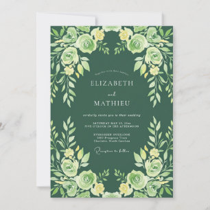 Invitación Boda Floral Salvia Laurel