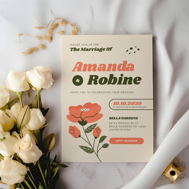 Invitación Boda floral simple (Subido por el creador)