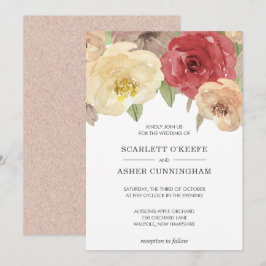 Invitación Boda floral simple y elegante