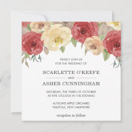 Invitación Boda floral simple y elegante