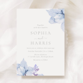 Invitación Boda floral Sky Blue Dusty Watercolor