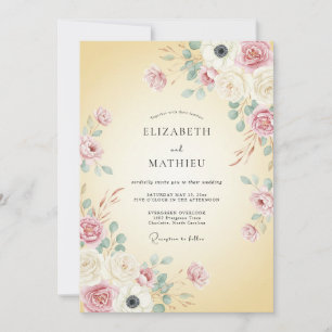 Invitación Boda Floral Suave de Buttercream