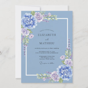 Invitación Boda Floral Suave de Vinca menor