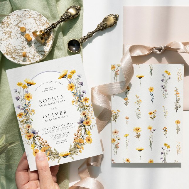 Invitación Boda Floral Sunny Wildflower Moda Floral (Subido por el creador)