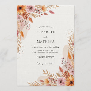 Invitación Boda Floral Sutil de Azafrán