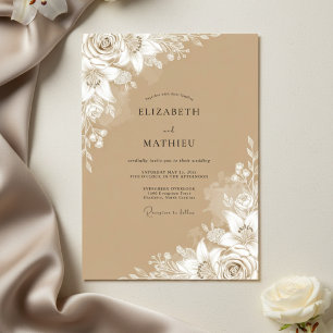 Invitación Boda floral tan etérea