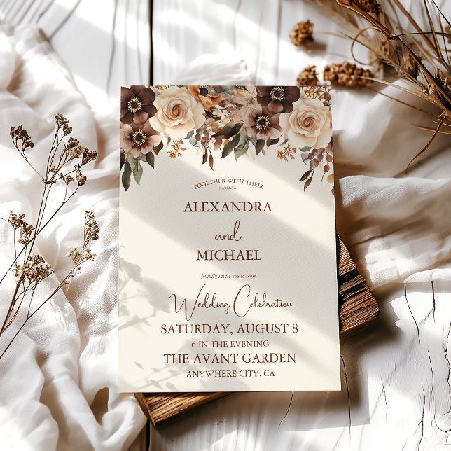 Invitación Boda Floral Terracotta (Subido por el creador)