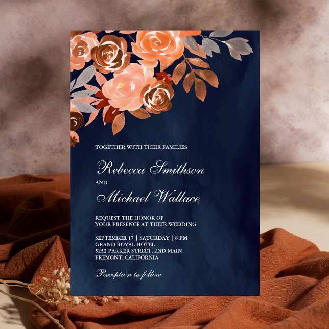 Invitación Boda Floral Terracotta Terracota de Marina Rustic (Subido por el creador)