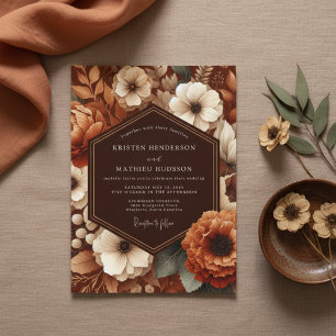 Invitación Boda Floral Terrosa Siena